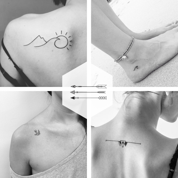 Idee per dei tatuaggi piccoli per le donne con disegni di simboli con significato