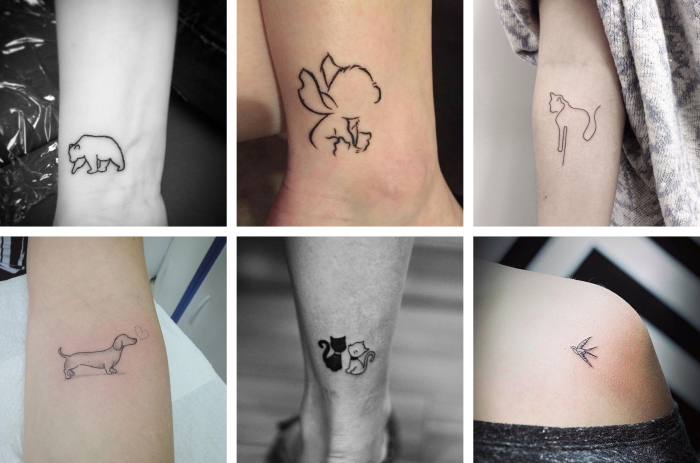 Piccoli tatuaggi femminili e il alcune idee con animali sulle mani e spalla