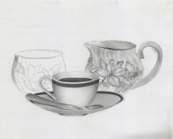 Immagini da disegnare a matita, disegno di tazza con caffè