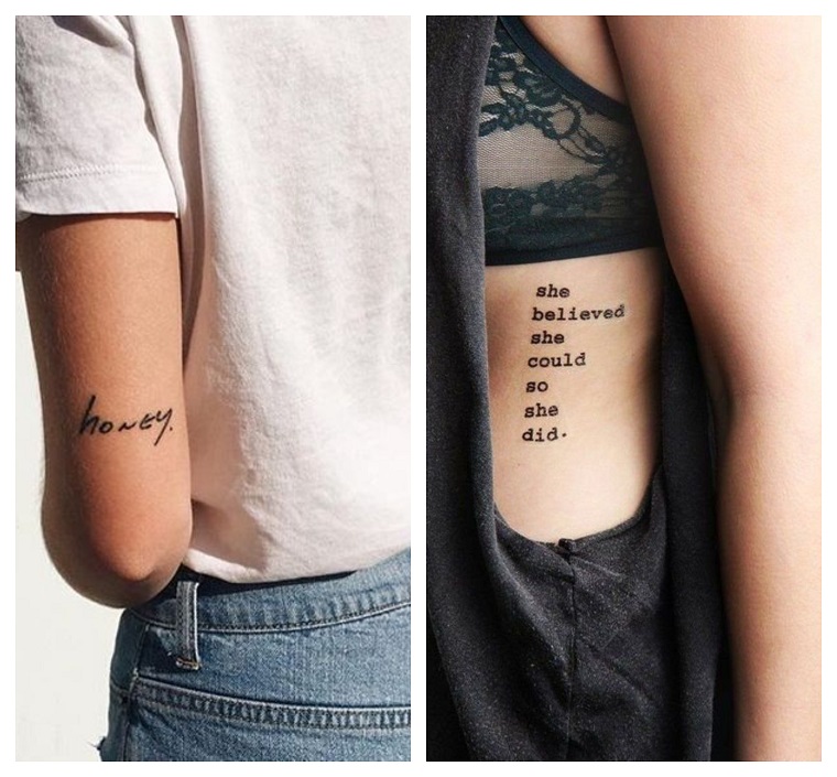Tatuaggi significativi profondi, tatuaggio sul braccio, donna con tattoo sulla pancia 