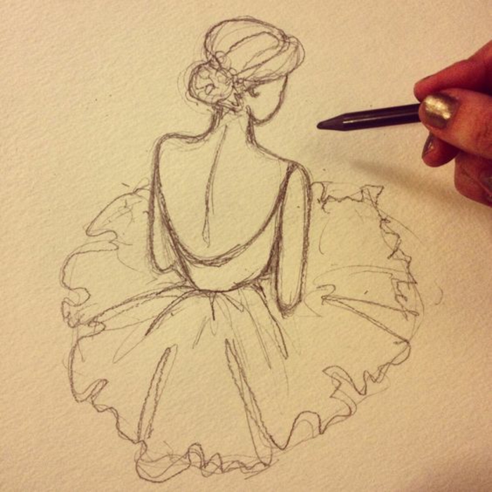 Disegno a matita, disegno di una ballerina, come disegnare una persona