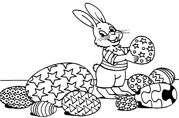 Uova di Pasqua da colorare, disegni di uova, coniglietto pasquale