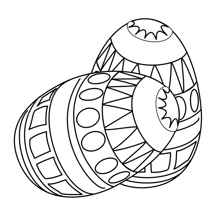 Disegni di Pasqua, uova da colorare, disegno forme geometriche 