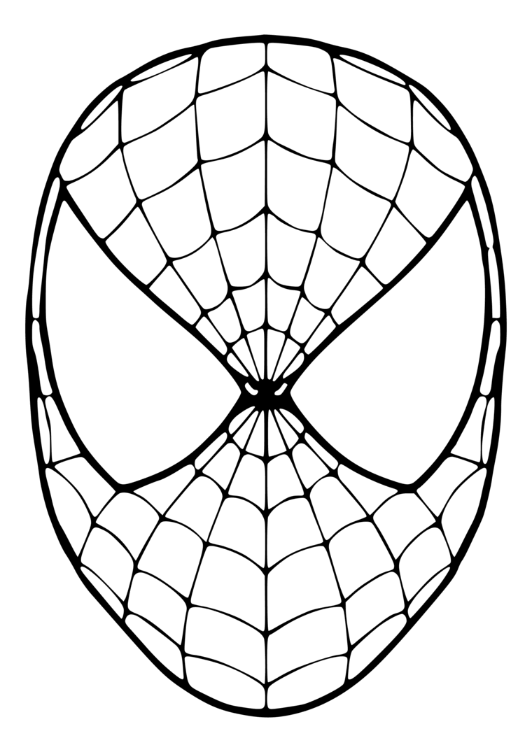Travestimento da Spiderman, disegni carnevale da colorare, maschera di Uomo Ragno