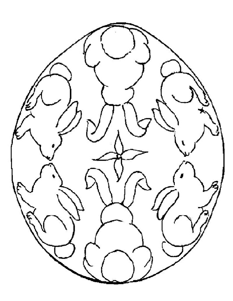Disegno di conigli pasquali, disegni di Pasqua