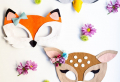 70 Maschere da colorare per bambini con disegni di animali e personaggi dei cartoni animati