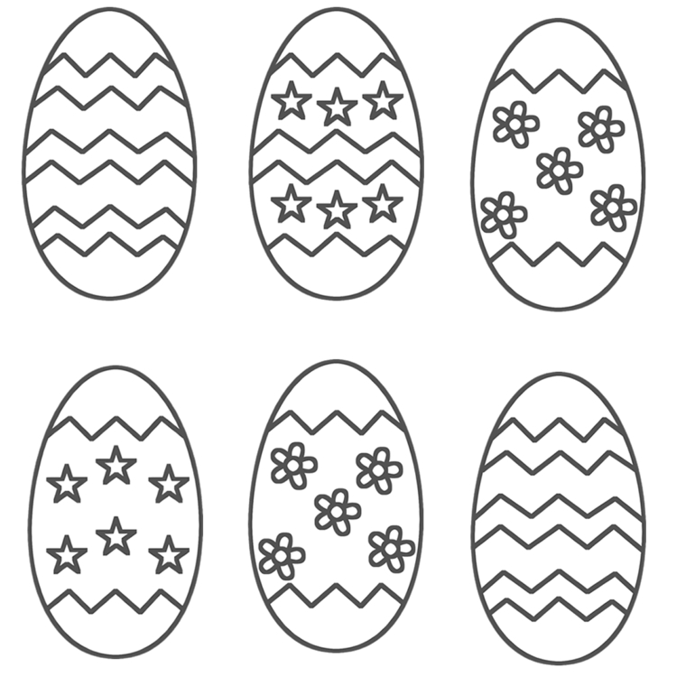 Decorare uova di Pasqua, uova con disegno, disegni da colorare