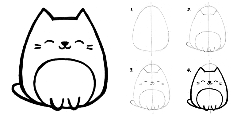 Immagini da disegnare facili, disegno di un gattino, tutorial disegno a matita