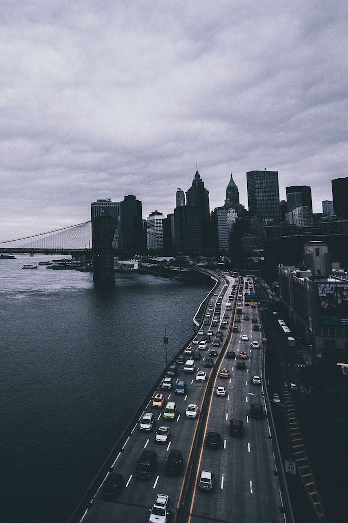 Wallpaper tumblr, fotografia di una città, ponte sul mare