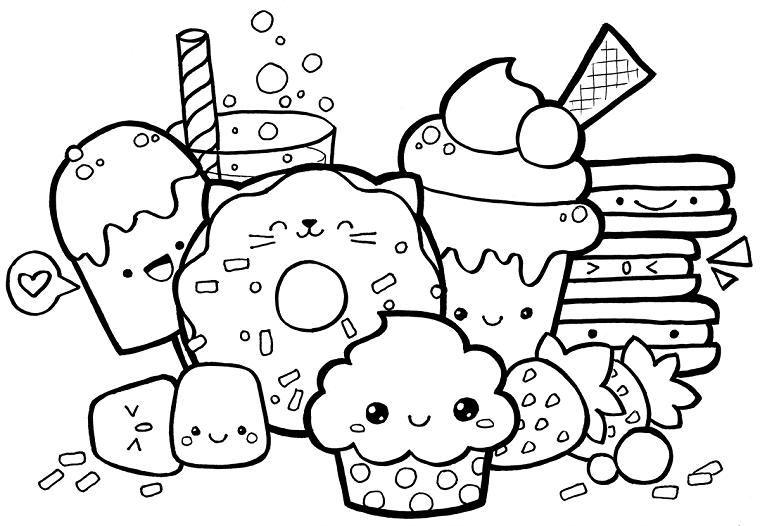 desenhos para colorir kawaii 8  Disegni kawaii, Idee per disegnare,  Disegni da colorare