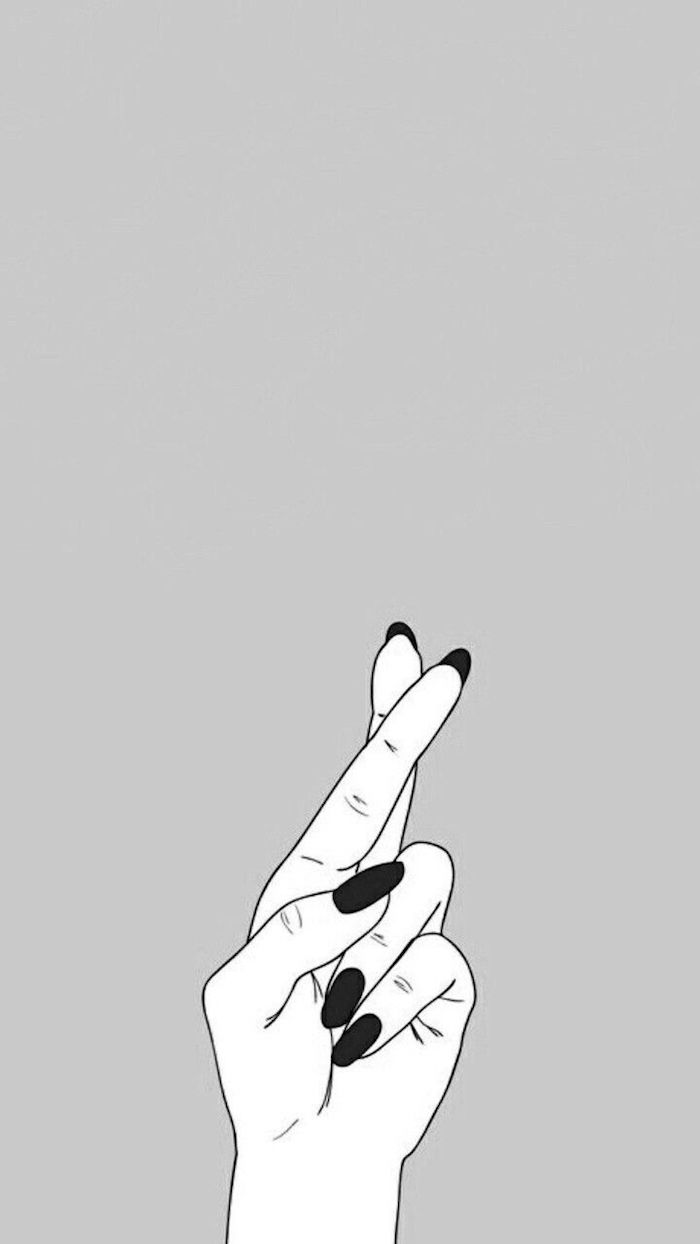 Disegni tumblr, disegno mano donna, dita incrociate