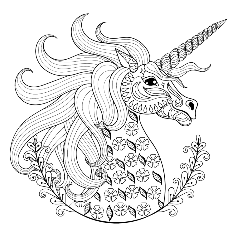 Mandala significato simbologia, disegno di un unicorno, disegni con motivi floreali