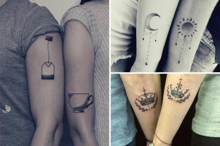 Tatuaggio uomo e donna, disegno tattoo bustina tè, tattoo tazza tè, tatuaggi braccio