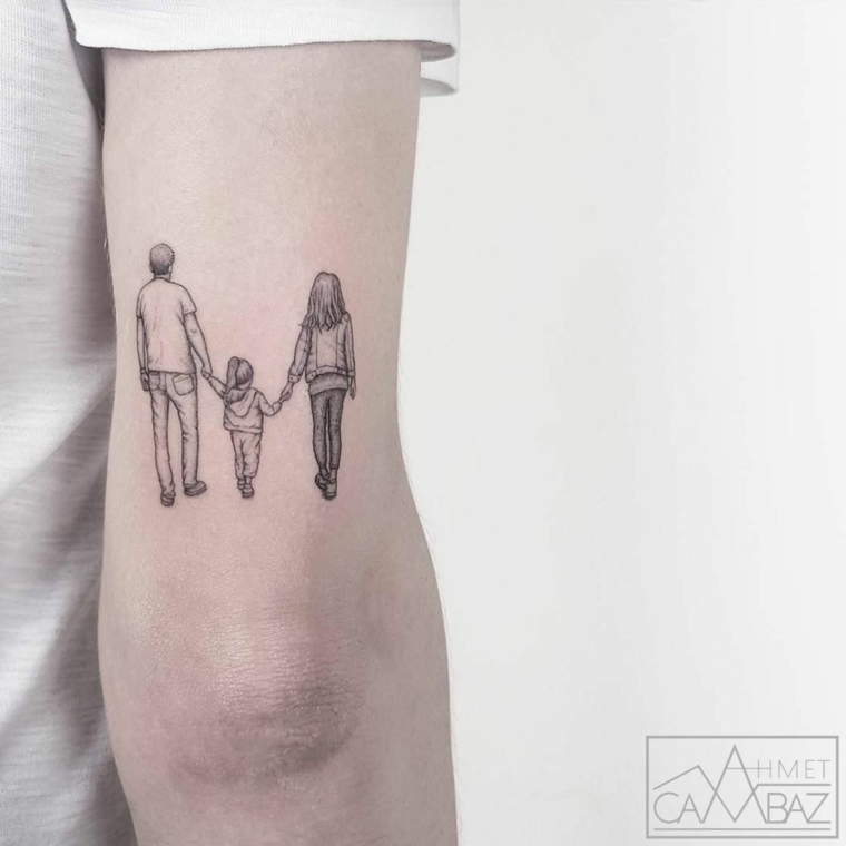 Tatuaggi bellissimi, tattoo famiglia, disegno sul braccio, tatuaggio con disegno