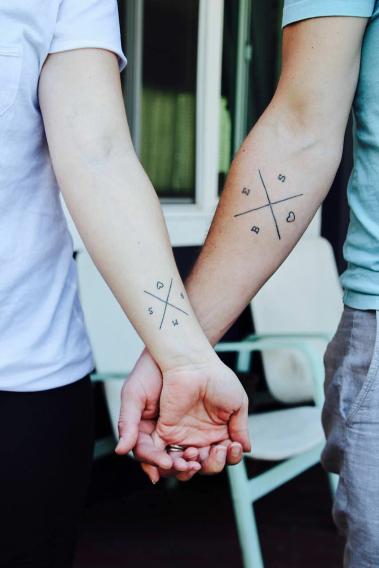 Simboli tattoo, tatuaggi sul polso della mano, disegno tattoo frecce, tatuaggi con iniziali