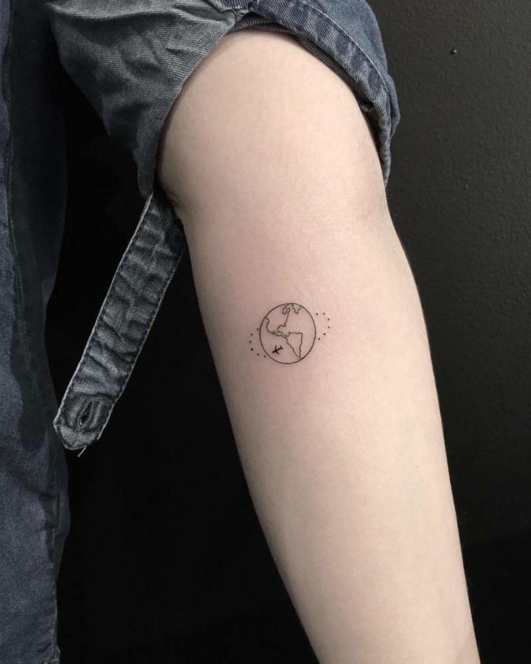 Tatuaggi più belli, tatuaggio sull'avambraccio, tattoo pianeta terra