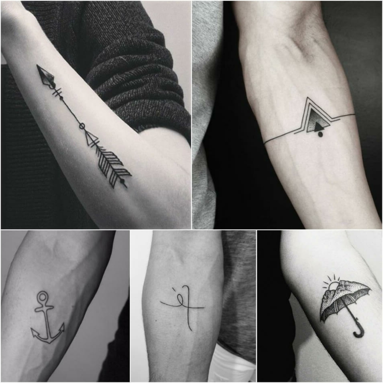 Tatuaggi avambraccio, disegno simboli tattoo, disegno triangolo e freccia