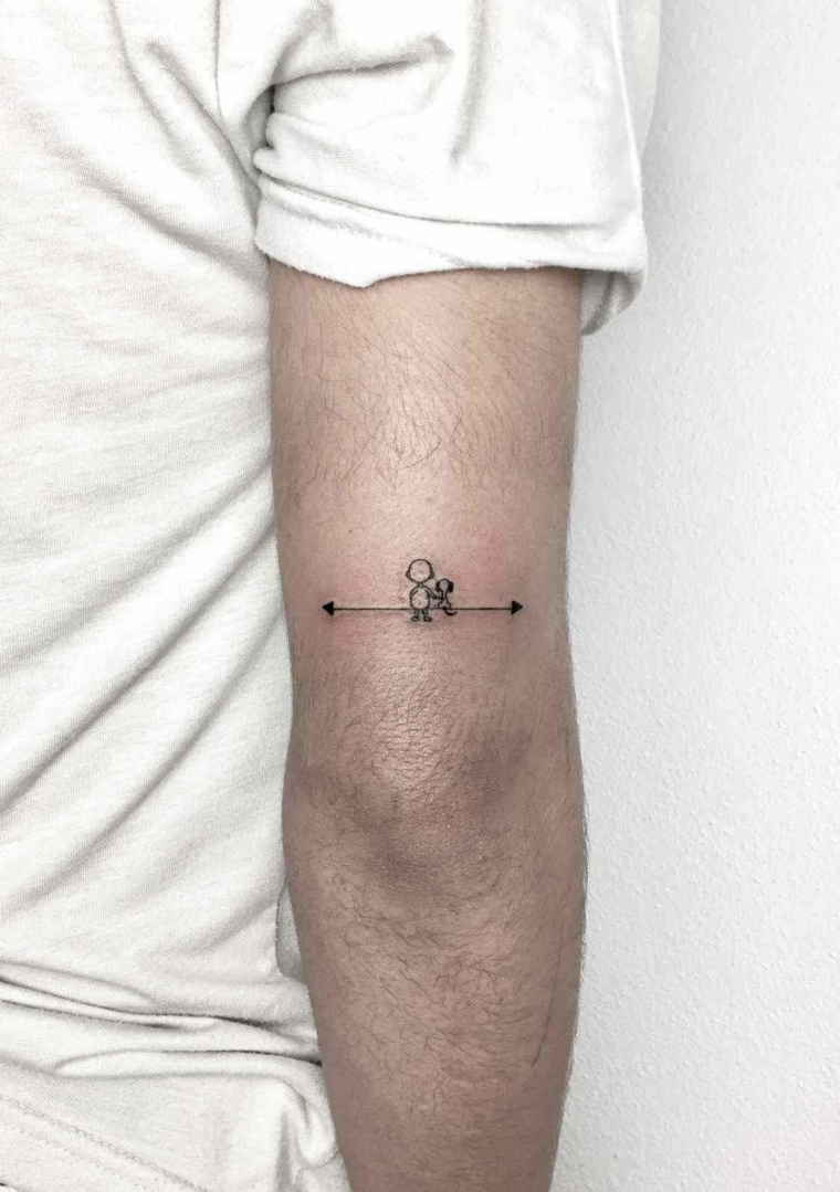 Tatuaggi avambraccio uomo, disegno tattoo freccia, disegno freccia con bambini