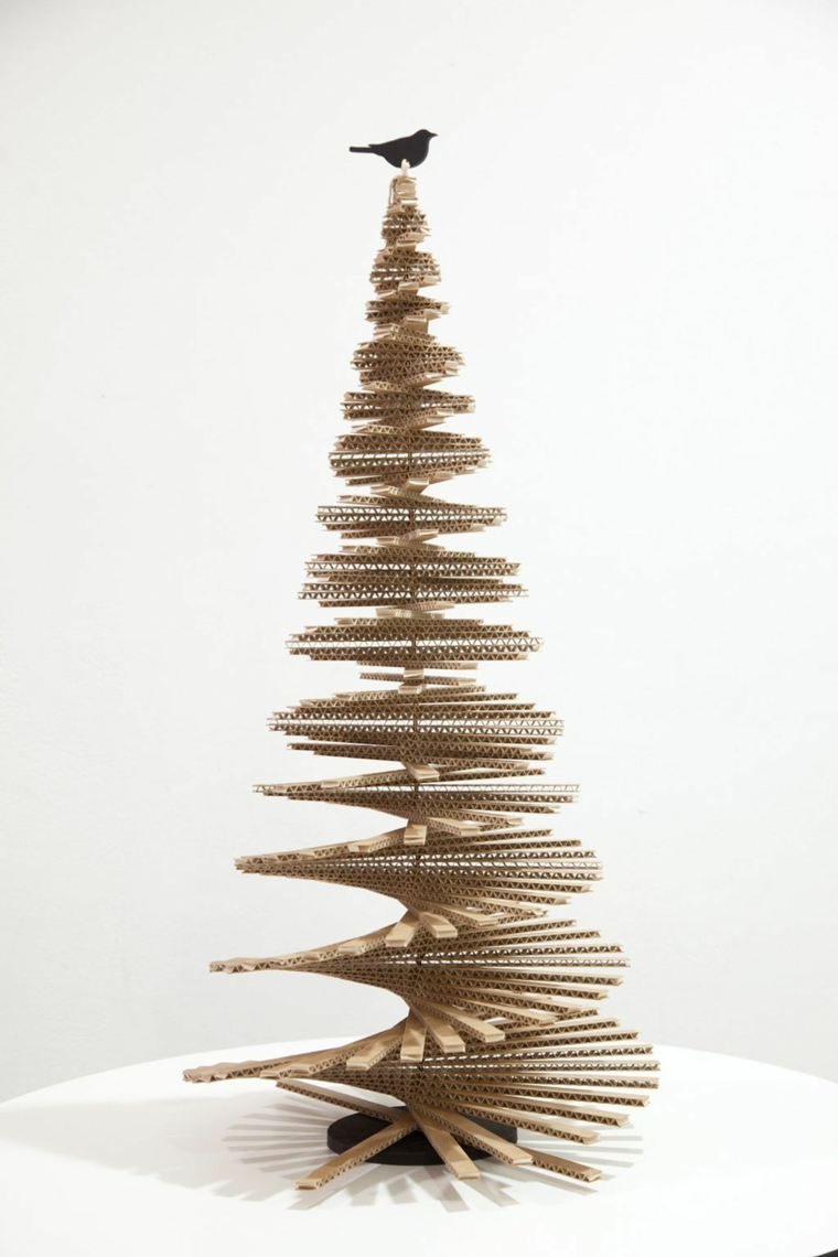 Alberi di Natale originali, albero di cartone, cartone a nido di ape, albero di Natale a spirale