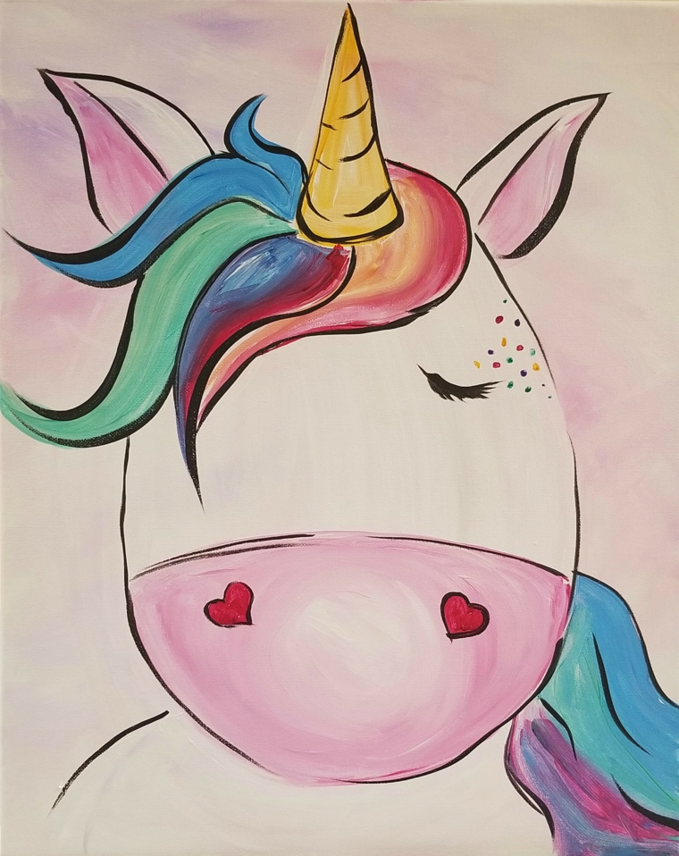 Unicorno significato, disegno per bambini di un unicorno, tecnica di disegno con acquarelli
