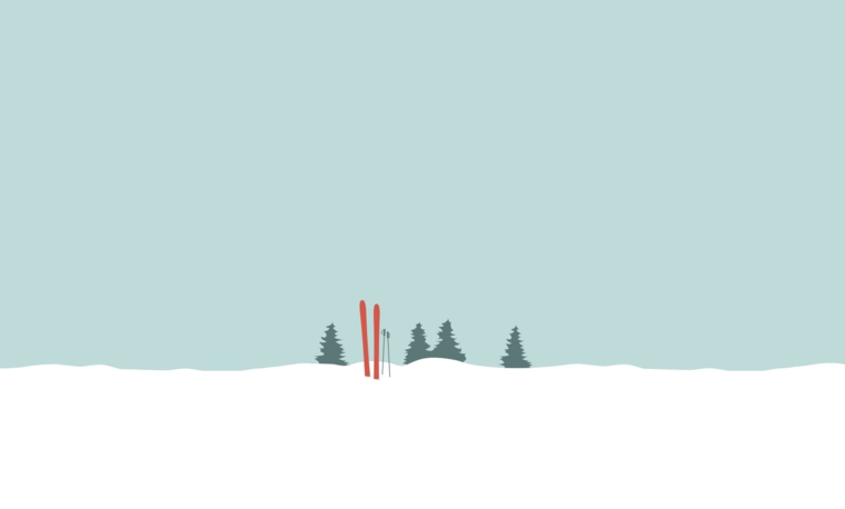 Sfondi per desktop, immagine natalizia con neve e disegno di alberi, sfondo per schermo del computer