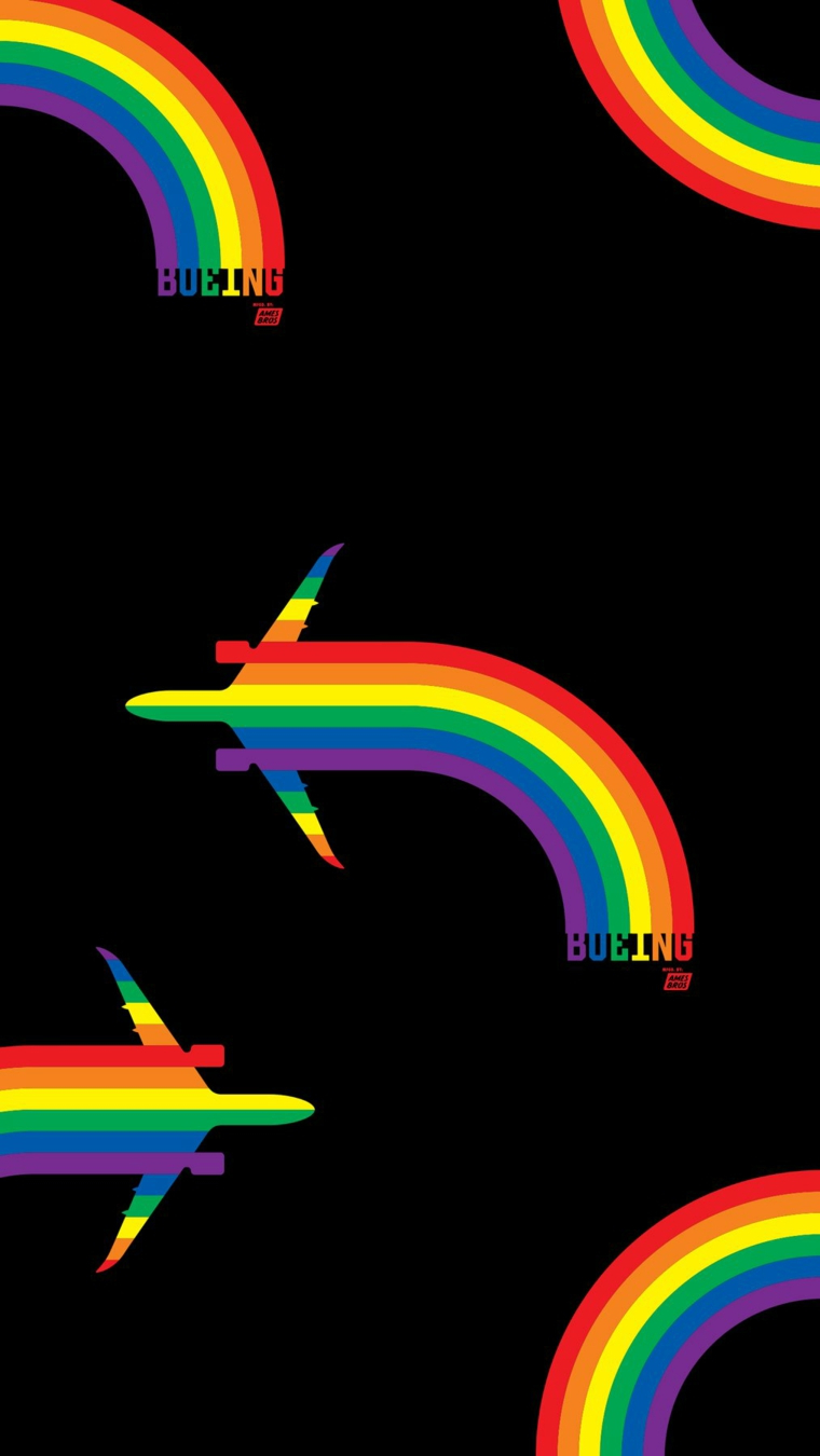 Sfondi schermata home, immagine con sfondo di colore nero e arcobaleno colorato
