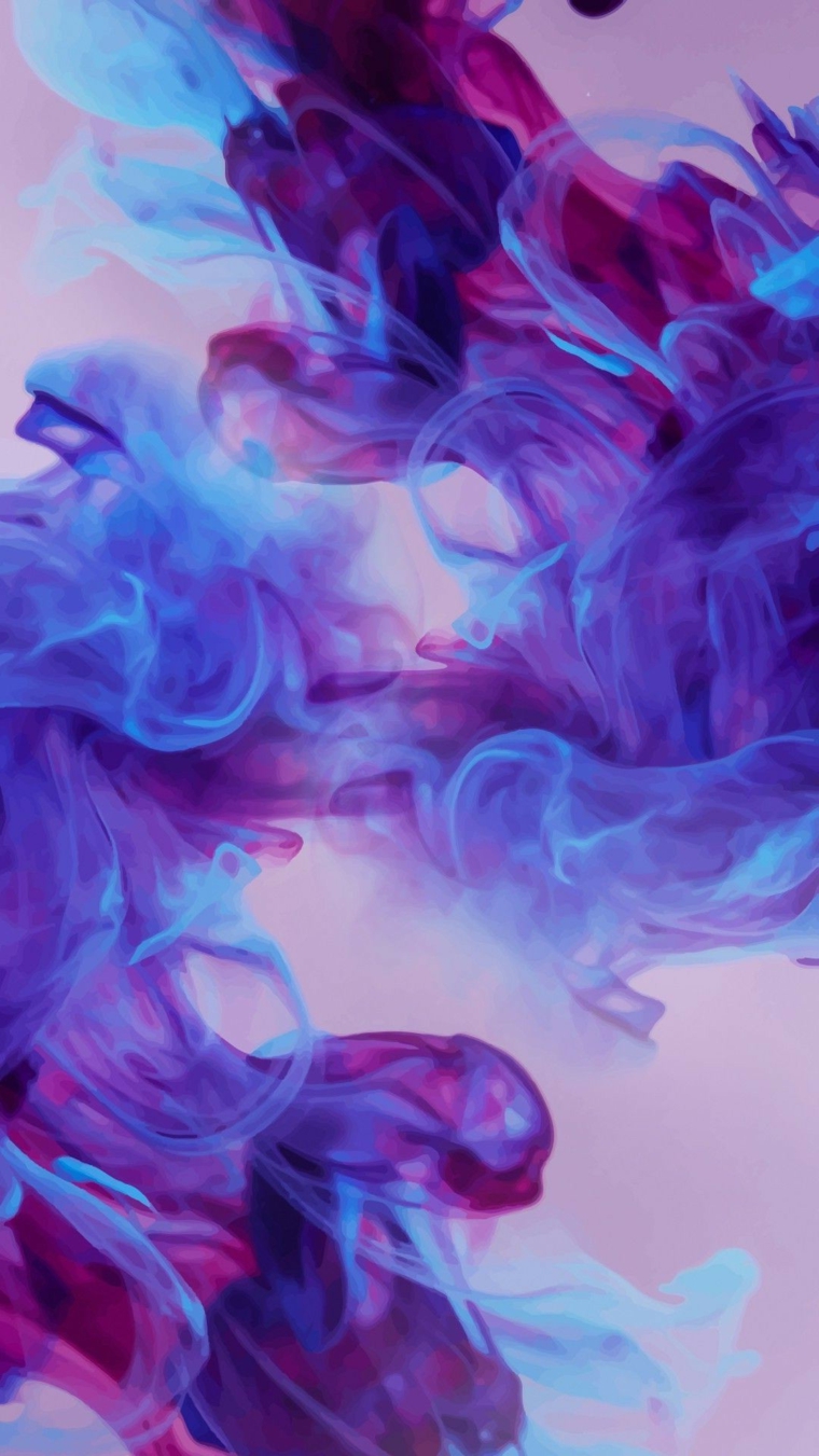 Sfondi per smartphone, immagine con fumo colorato su uno sfondo chiaro