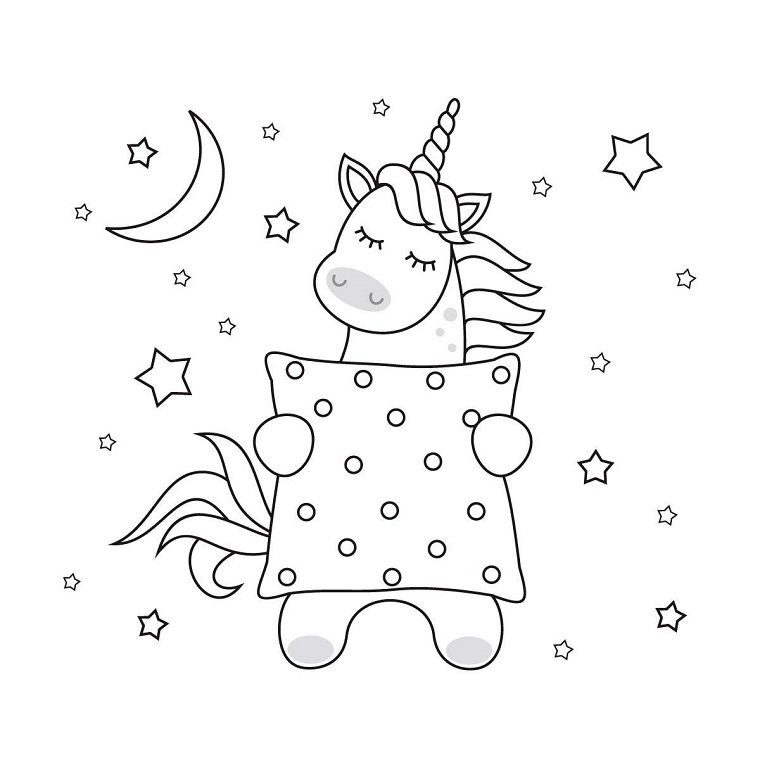 come disegnare un unicorno coperta luna stelle disegno per bambini stampare e colorare