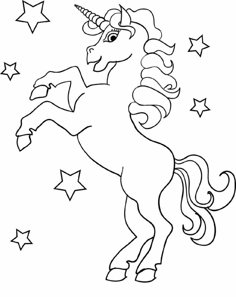 disegni per bambini unicorno stelle cavallo piedi schizzo da stampare bambini