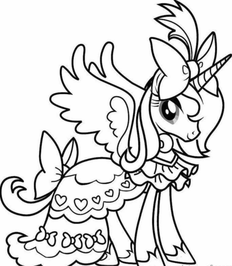 ponny alato cavallo disegni di unicorni da colorare cavallo fiocco vestito cuori