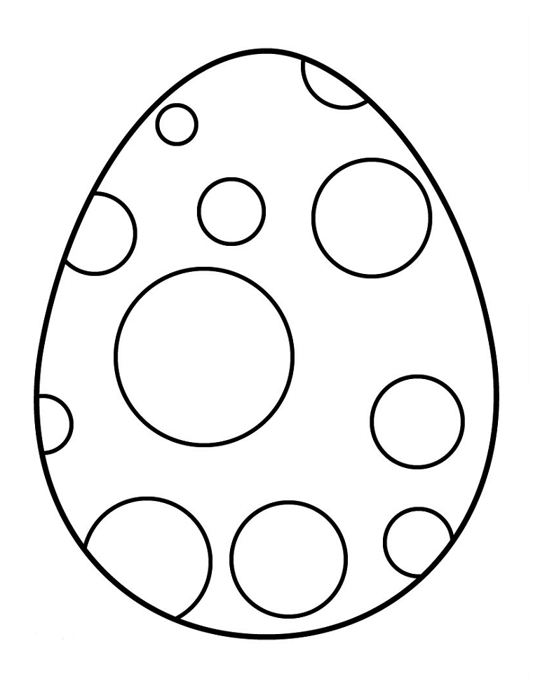 disegno di un uovo con cerchi da colorare schizzo da stampare