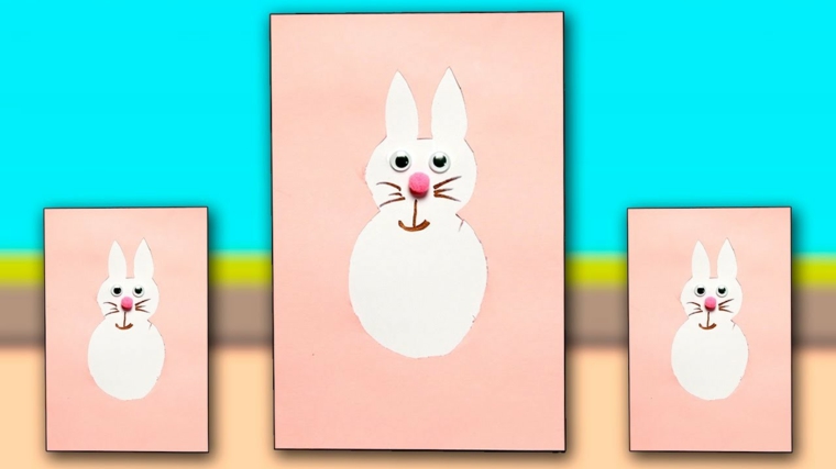 lavoretti creativi lavoretti di pasqua per bambini cartolina con coniglietto