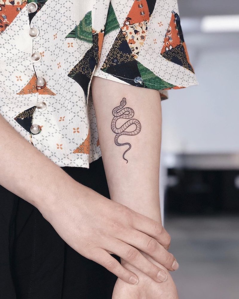 tatuaggio serpente piccolo tattoo avambraccio donna