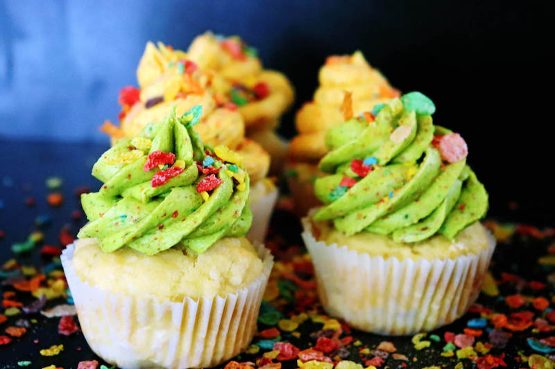 muffin per bambini con glassa verde