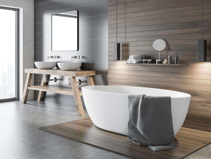 Bagno moderno grigio chiaro: versatilità in ogni angolo di questa stanza, senza essere banali!