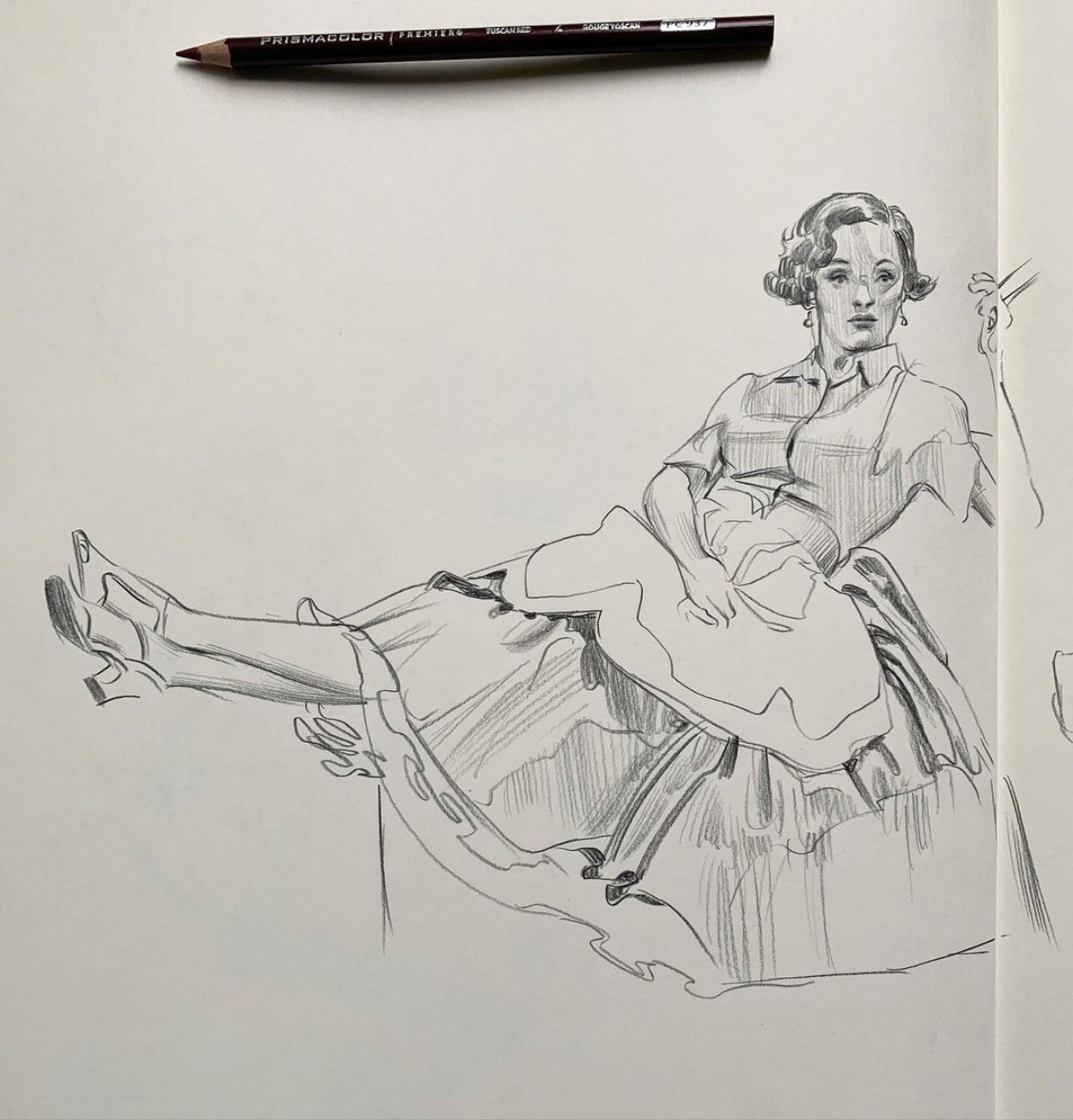 disegni a matita facili schizzo di una donna
