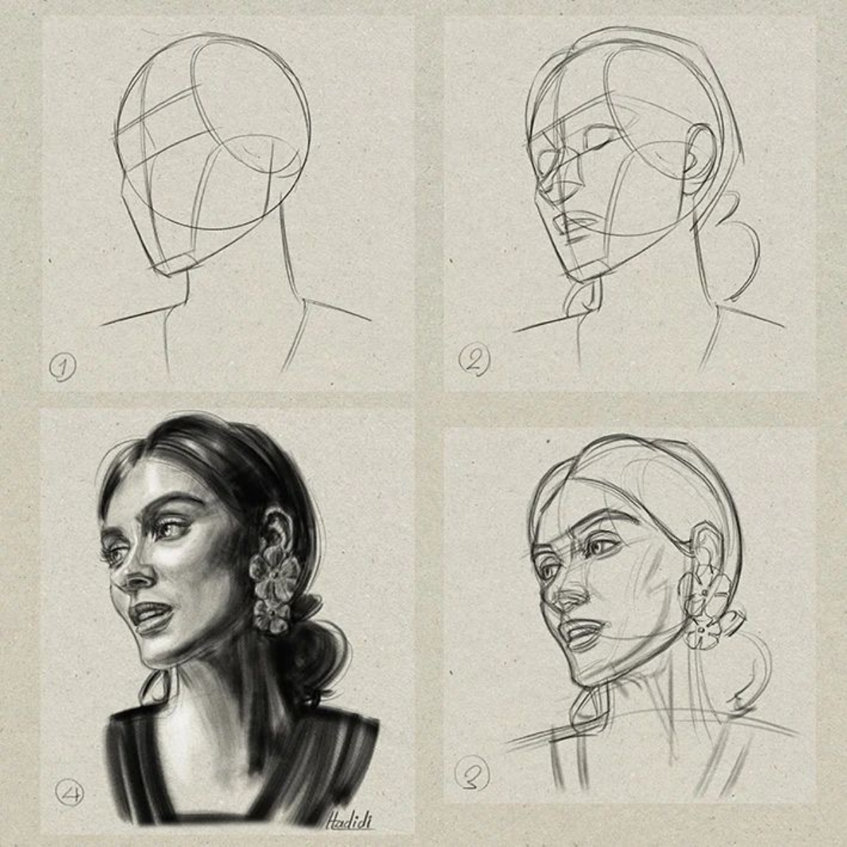 tutorial per disegnare un viso femminile