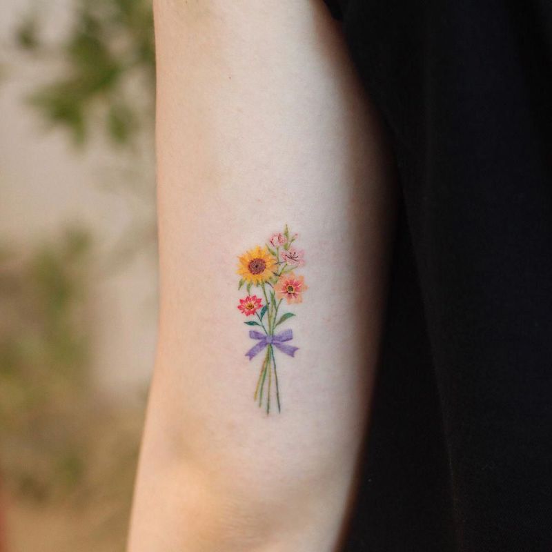tattoo fiori girasole