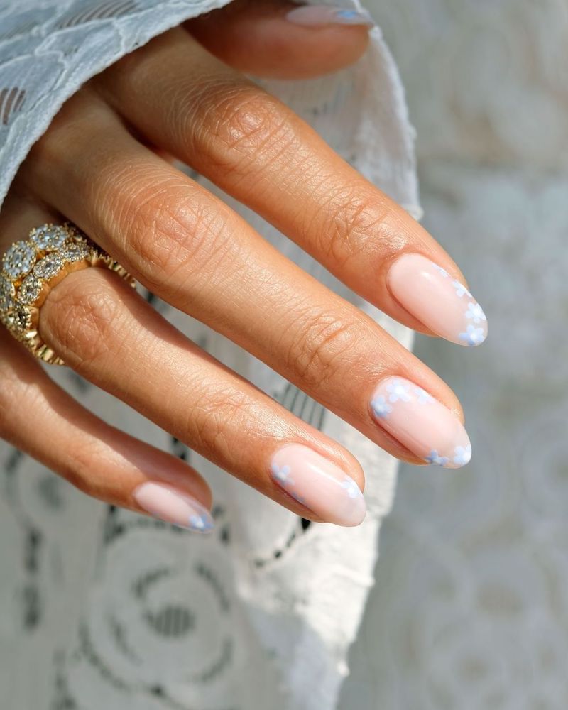 unghie da sposa 2022 con fiori