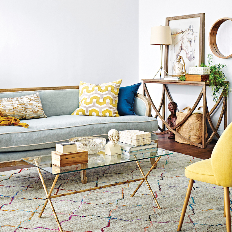 come scegliere il tappeto del soggiorno con motivi geometrici