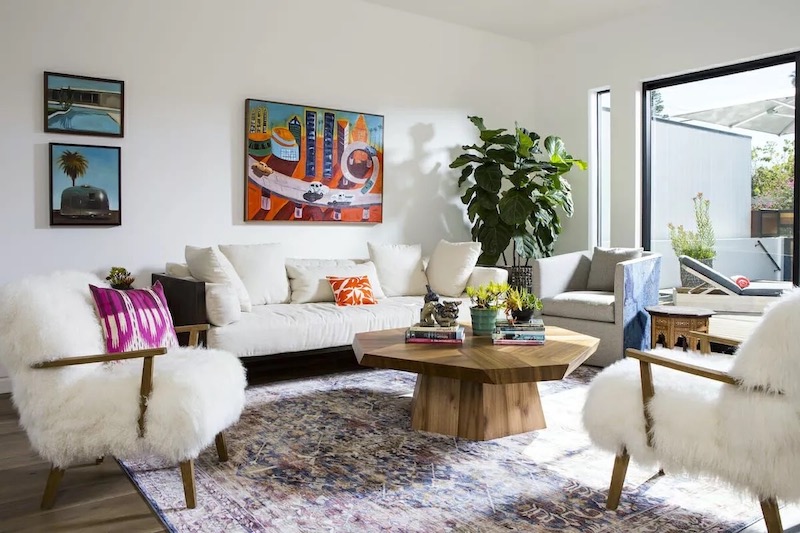 tappeto colorato per soggiorno moderno