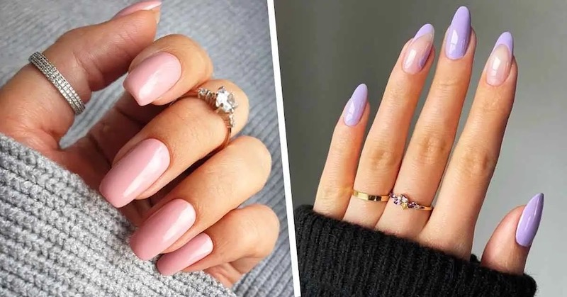french manicure colorata unghie rosa forma quadrata