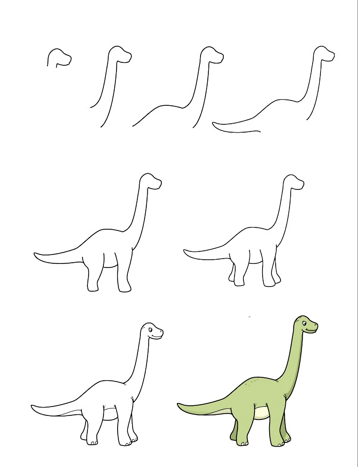 tutorial disegni di dinosauri facili da fare per bambini