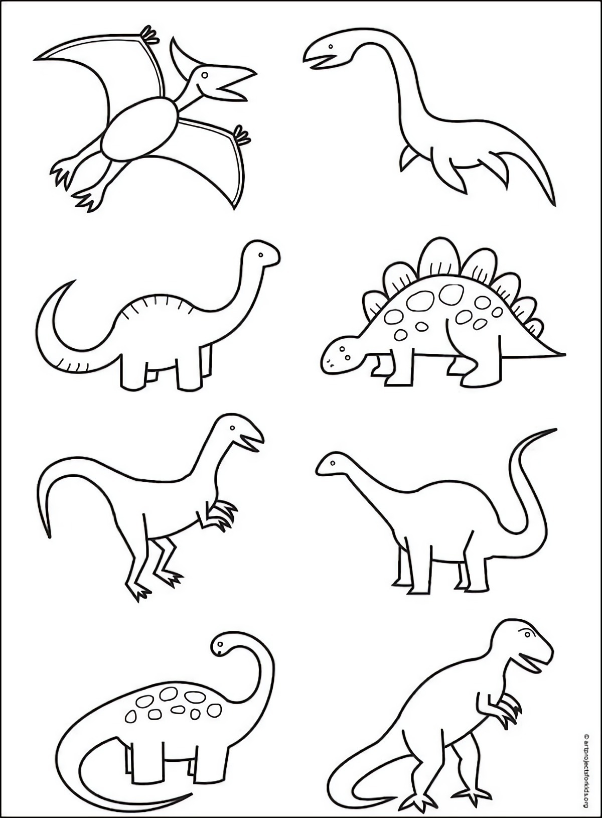 disegni per bambini come colorare un dinosauro