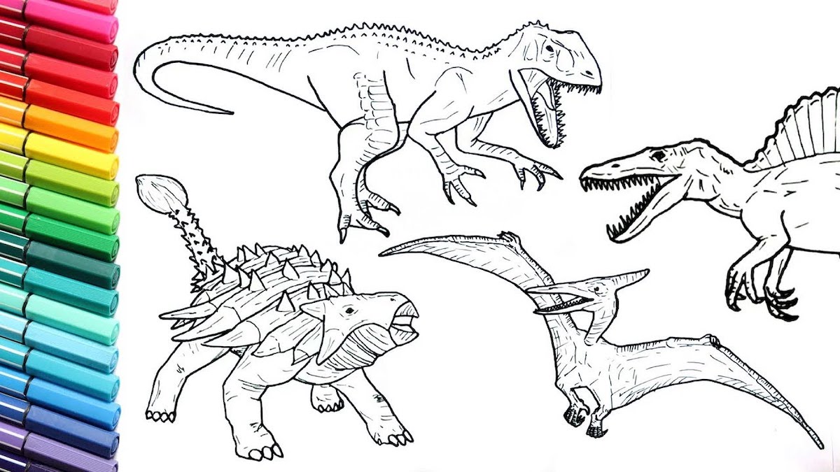 Disegni Di Dinosauri Facili Da Fare Colorare E Divertimento Per Bambini 