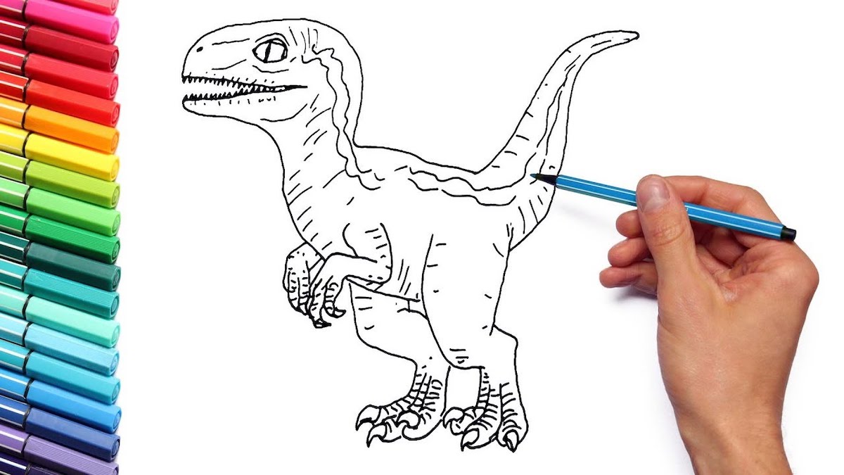velociraptor da colorare disegni di dinosauri facili per bambini