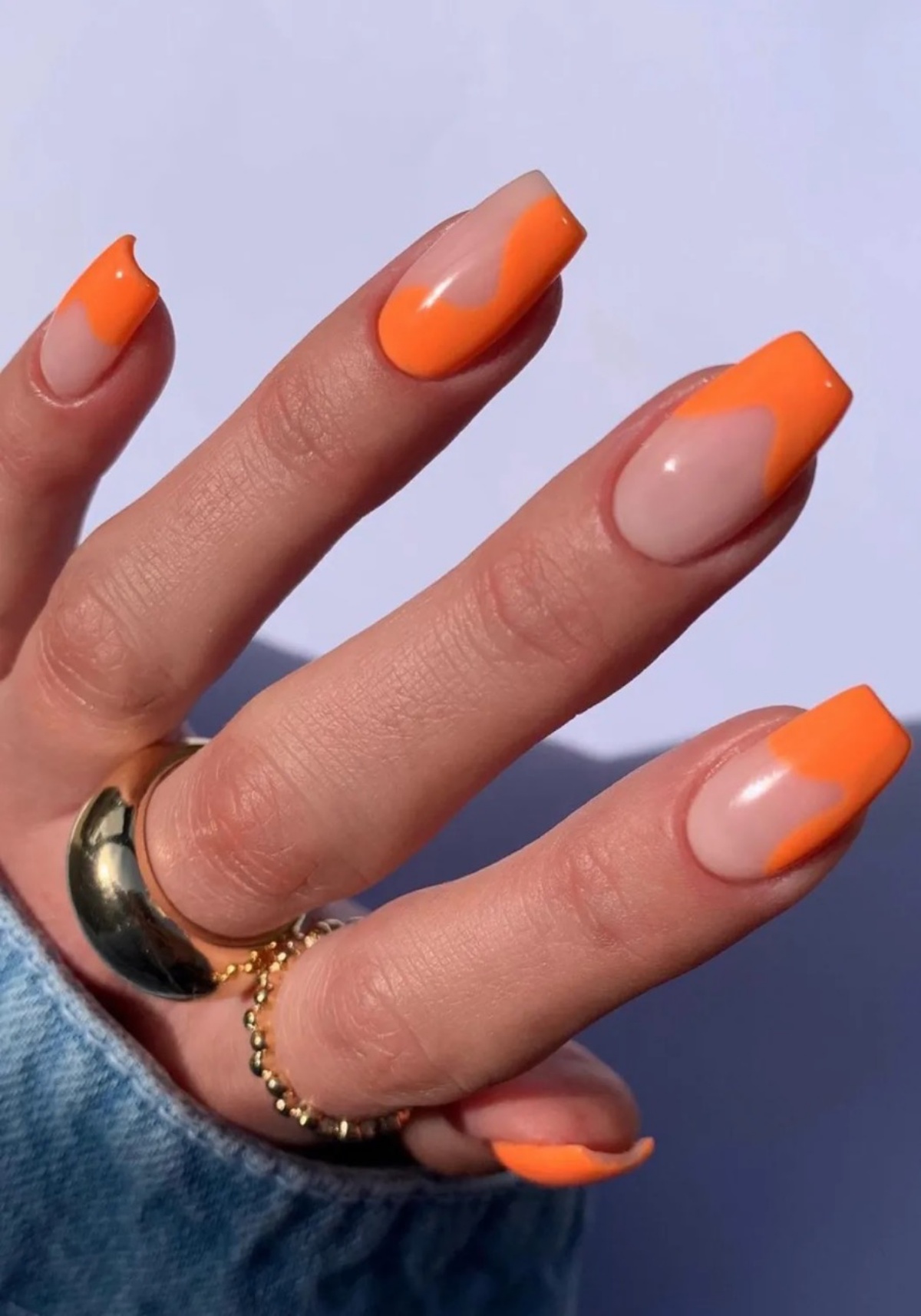 unghie arancioni manicure a ballerina nail art estate 2023