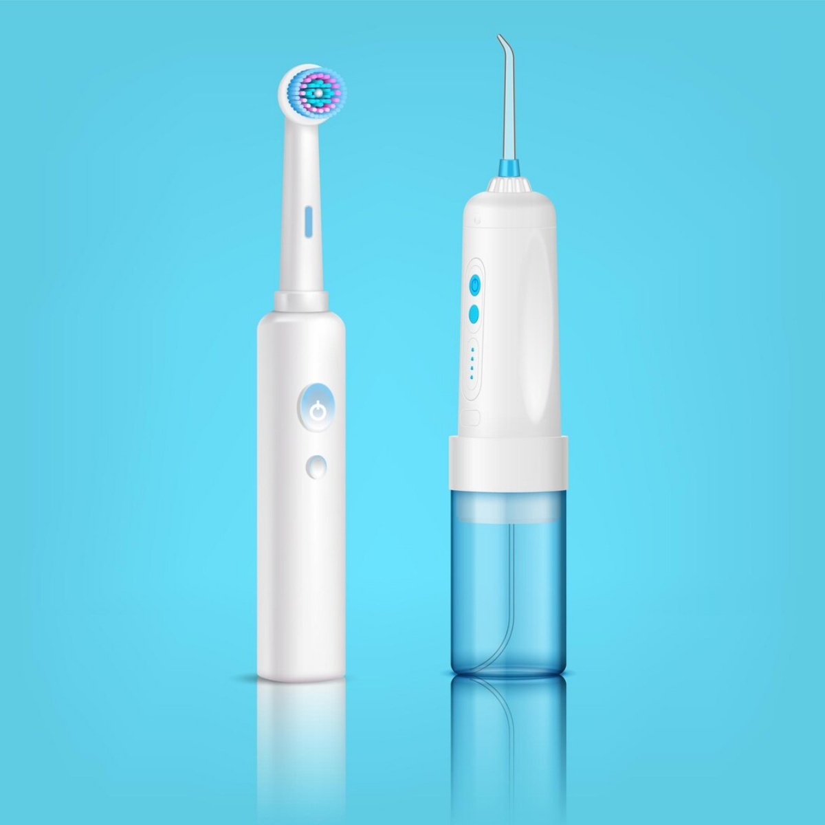 usare un idropulsore dentale spazzolino da denti elettronico