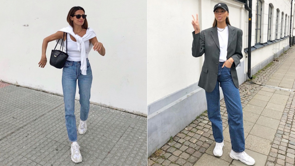 jeans e sneakers outfit casual per donna