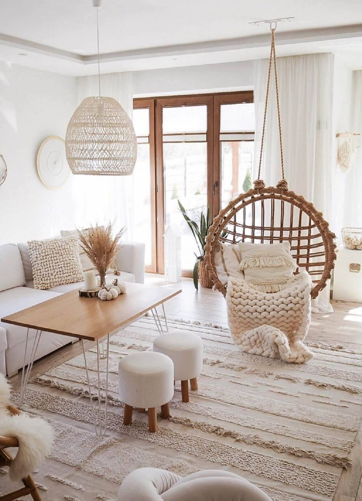 soggiorno stile scandinavo mobili in legno